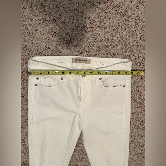Liverpool The Crop White Women's Jeans with Lace Detail Size 2/26 - Picture 4 of 7